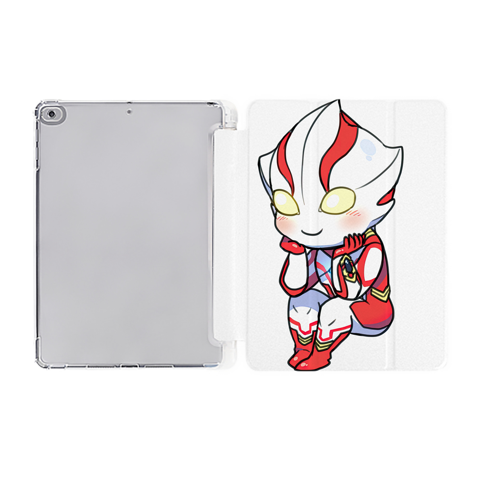 （画像用） ウルトラマン Ultraman IPad ケース ペン収納付き 三つ折りスタンド PUレザー×シリコン 対応機種9.5/10.5/10.9インチ